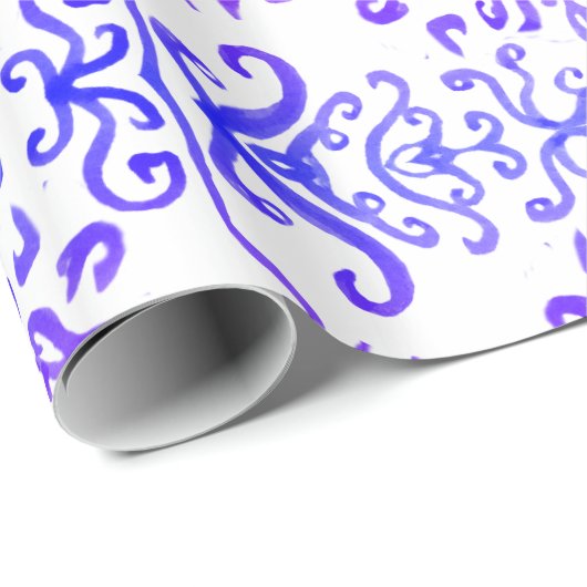 Papier Cadeau Papier d'enveloppement d'éléments botaniques (Coin rond)