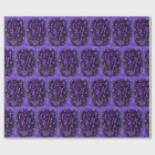 Papier Cadeau Papier d'enveloppement d'éléphants violets (Plat)