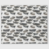 Papier Cadeau Papier d'enveloppement des bateaux aquarelles (Plat)