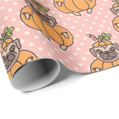 Papier Cadeau Papier d'enveloppement des Carlins d'action de grâ (Coin rond)