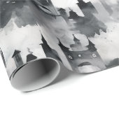 Papier Cadeau Papier d'enveloppement des châteaux d'aquarelle -  (Coin rond)