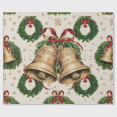 Papier Cadeau Papier d'enveloppement des cloches de Noël (Plat)