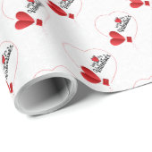 Papier Cadeau Papier d'enveloppement des coeurs Heureuses Sainte (Coin rond)