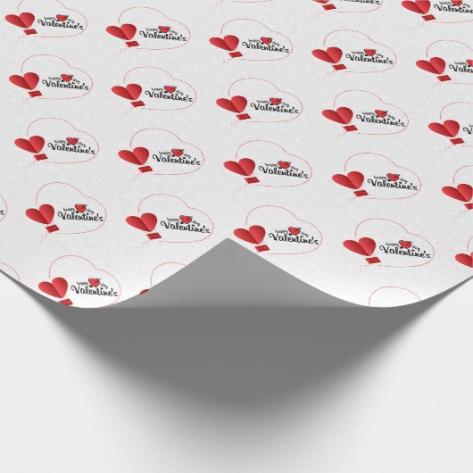 Papier Cadeau Papier d'enveloppement des coeurs Heureuses Sainte (Coin)