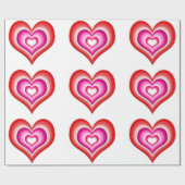 Papier Cadeau Papier d'enveloppement des coeurs réverbérants (Plat)