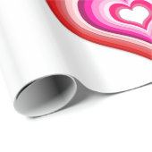 Papier Cadeau Papier d'enveloppement des coeurs réverbérants (Coin rond)