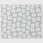 Papier Cadeau Papier d'enveloppement des éléphants gris et blanc (Plat)
