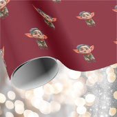 Papier Cadeau Papier d'enveloppement des elfes de Noël de papa f