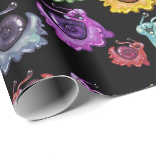 Papier Cadeau Papier d'enveloppement des escargots arc-en-ciel (Coin rond)