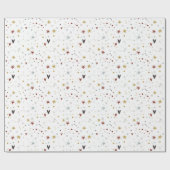 Papier Cadeau Papier d'enveloppement des étoiles et des coeurs m (Plat)