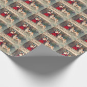 Papier Cadeau Papier d'enveloppement des fêtes de Borzoi (Coin)