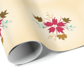 Papier Cadeau Papier d'enveloppement des fleurs de Noël (Coin rond)