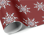 Papier Cadeau Papier d'enveloppement des flocons de neige (Coin rond)