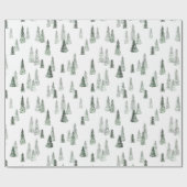 Papier Cadeau Papier d'enveloppement des forêts d'hiver (Plat)