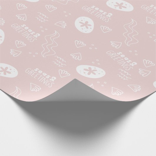 Papier Cadeau Papier d'enveloppement des mers roses et des salut (Coin)