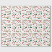 Papier Cadeau Papier d'enveloppement des Sucres de canne Noel Bl (Plat)