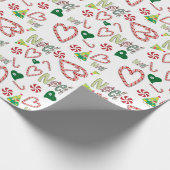 Papier Cadeau Papier d'enveloppement des Sucres de canne Noel Bl (Coin)