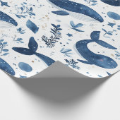 Papier Cadeau Papier d'enveloppement, Design de baleine mignonne (Coin)