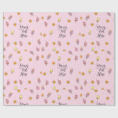 Papier Cadeau Papier d'enveloppement d'été bleu rose et orange O (Plat)