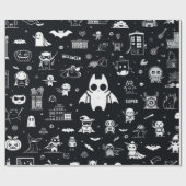 Papier Cadeau Papier d'enveloppement d'Halloween (Plat)