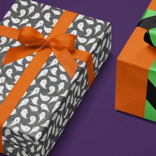 Papier Cadeau Papier d'enveloppement d'Halloween pour Fantômes m