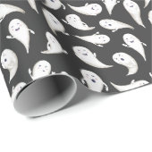Papier Cadeau Papier d'enveloppement d'Halloween pour Fantômes m (Coin rond)