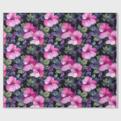 Papier Cadeau Papier d'enveloppement d'hibiscus d'aquarelle (Plat)