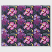 Papier Cadeau Papier d'enveloppement d'hibiscus d'aquarelle (Plat)