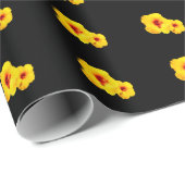 Papier Cadeau Papier d'enveloppement d'Hibiscus jaune (Coin rond)