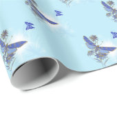 Papier Cadeau Papier d'enveloppement Diagonale Papier papillon b (Coin rond)