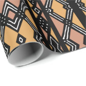 Papier Cadeau Papier d'enveloppement d'impression Bogolan modern (Coin rond)