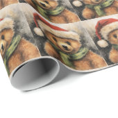 Papier Cadeau Papier d'enveloppement d'ours de Noël (Coin rond)