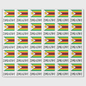 Papier Cadeau Papier d'enveloppement du drapeau du Zimbabwe (Plat)