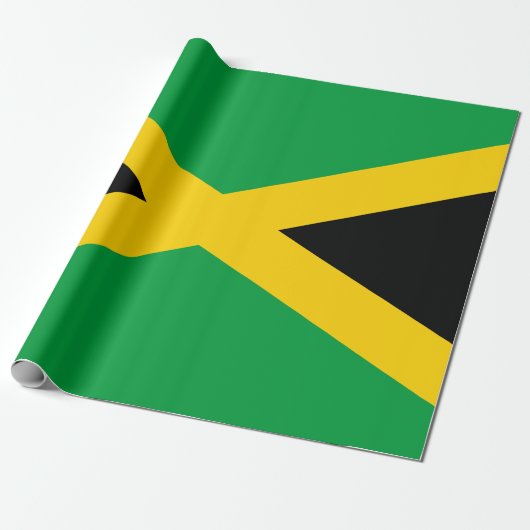 Papier Cadeau Papier d'enveloppement du drapeau jamaïcain (Déroulé)