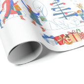 Papier Cadeau Papier d'enveloppement du marché de Noël (Coin rond)