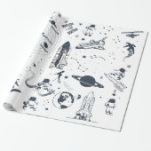 Papier Cadeau Papier d'enveloppement du système solaire des astr (Déroulé)