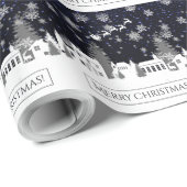 Papier Cadeau Papier d'enveloppement du village de Noël (Coin rond)
