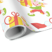 Papier Cadeau Papier d'enveloppement Elf Christmas (Coin rond)