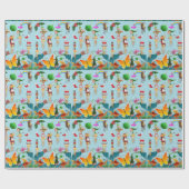 Papier Cadeau Papier d'enveloppement Elf Christmas Ocean Fish Pè (Plat)