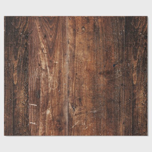 Papier Cadeau Papier d'enveloppement en bois rustique (Plat)