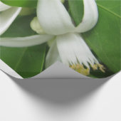 Papier Cadeau Papier d'enveloppement en fleurs orange (Coin)