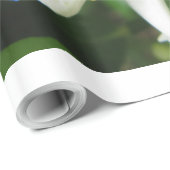 Papier Cadeau Papier d'enveloppement en fleurs orange (Coin rond)