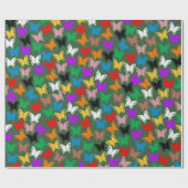 Papier Cadeau Papier d'enveloppement en silhouette à papillon co (Plat)