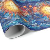 Papier Cadeau Papier d'enveloppement en verre feuilleté céleste (Coin rond)