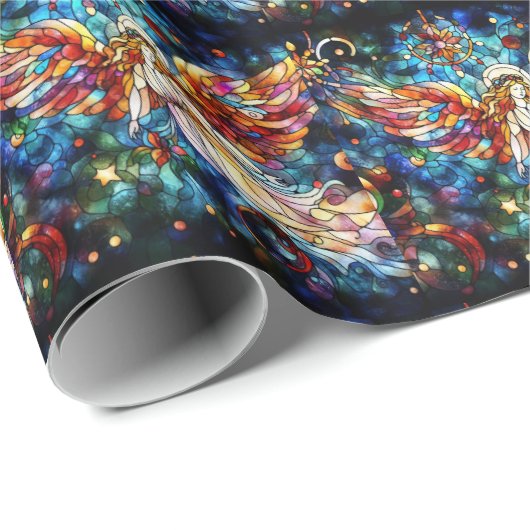 Papier Cadeau Papier d'enveloppement en verre teint d'aquarelle  (Coin rond)