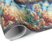 Papier Cadeau Papier d'enveloppement en verre teint d'aquarelle  (Coin rond)