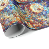 Papier Cadeau Papier d'enveloppement en verre teint d'aquarelle  (Coin rond)