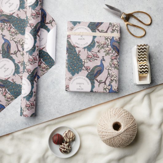 Papier Cadeau Papier d'enveloppement Fiançailles floral (Artisanat)