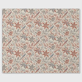 Papier Cadeau Papier d'enveloppement floral d'automne Damas mode (Plat)