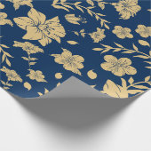 Papier Cadeau Papier d'enveloppement Floral Or avec Arrière - pl (Coin)